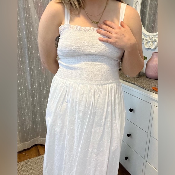 White cotton prairie dress - Picture 3 of 4